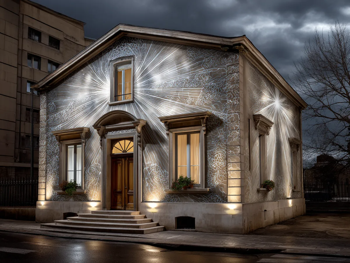 Imaginez une façade qui s’éveille la nuit grâce à des lumières murales raffinées, projetant des halos doux sur les surfaces et dessinant des ombres artistiques sur les murs.